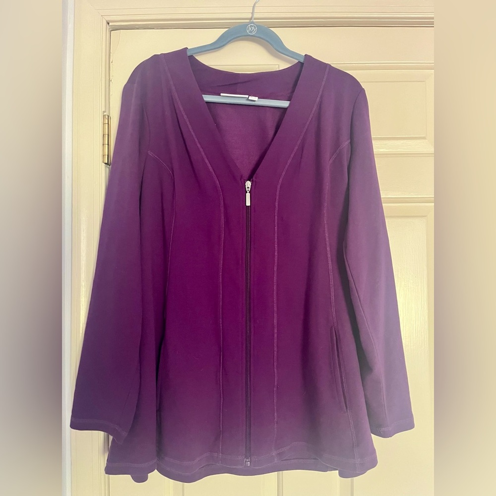 Denim & Co long sleeve zip up